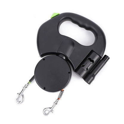 Correa retráctil para perros con luz y giro 360° – Doble reflectante