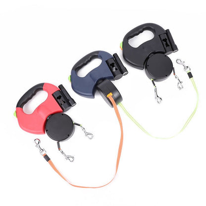Correa retráctil para perros con luz y giro 360° – Doble reflectante
